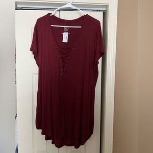 24/7 Maurice’s Plus Size Tshirt - Burgundy